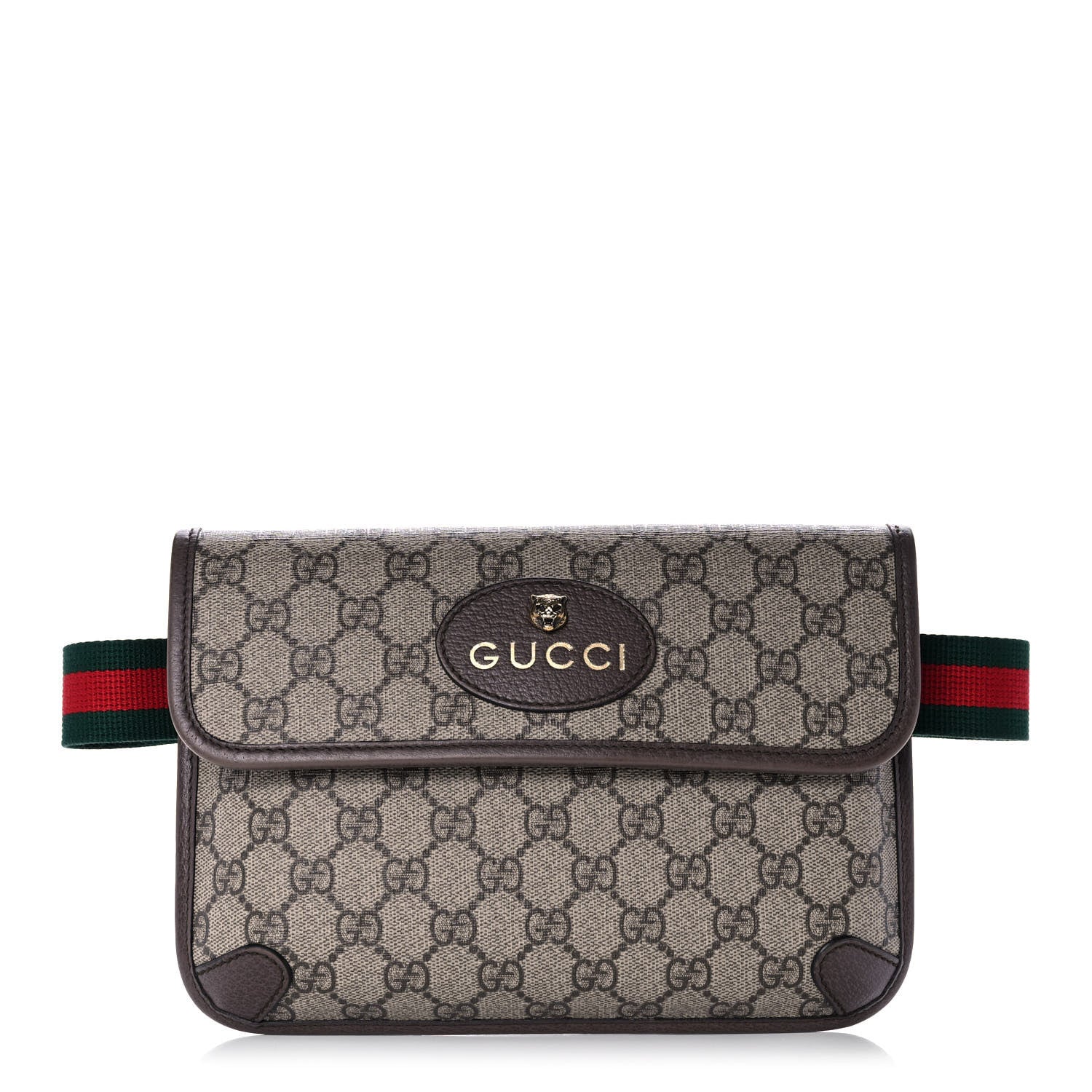 Gucci GG Supreme Monogram Neo Vintage Web Belt Bag Brown 1 of 12