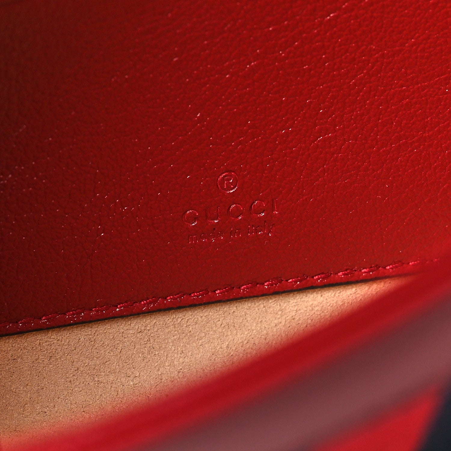 Gucci Textured Calfskin Web Mini Rajah Slim Flap Shoulder Bag Romantic Cherry 6 of 11