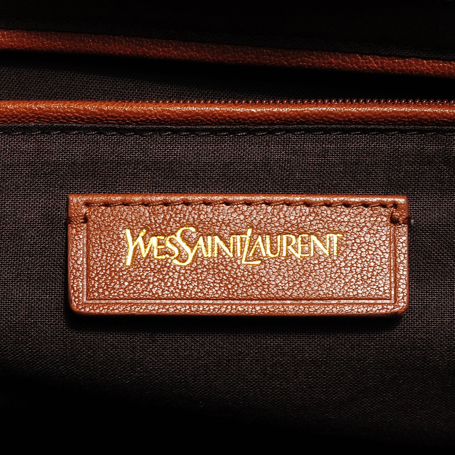 Saint Laurent Leather Medium Cabas Chyc Whiskey 6 of 9