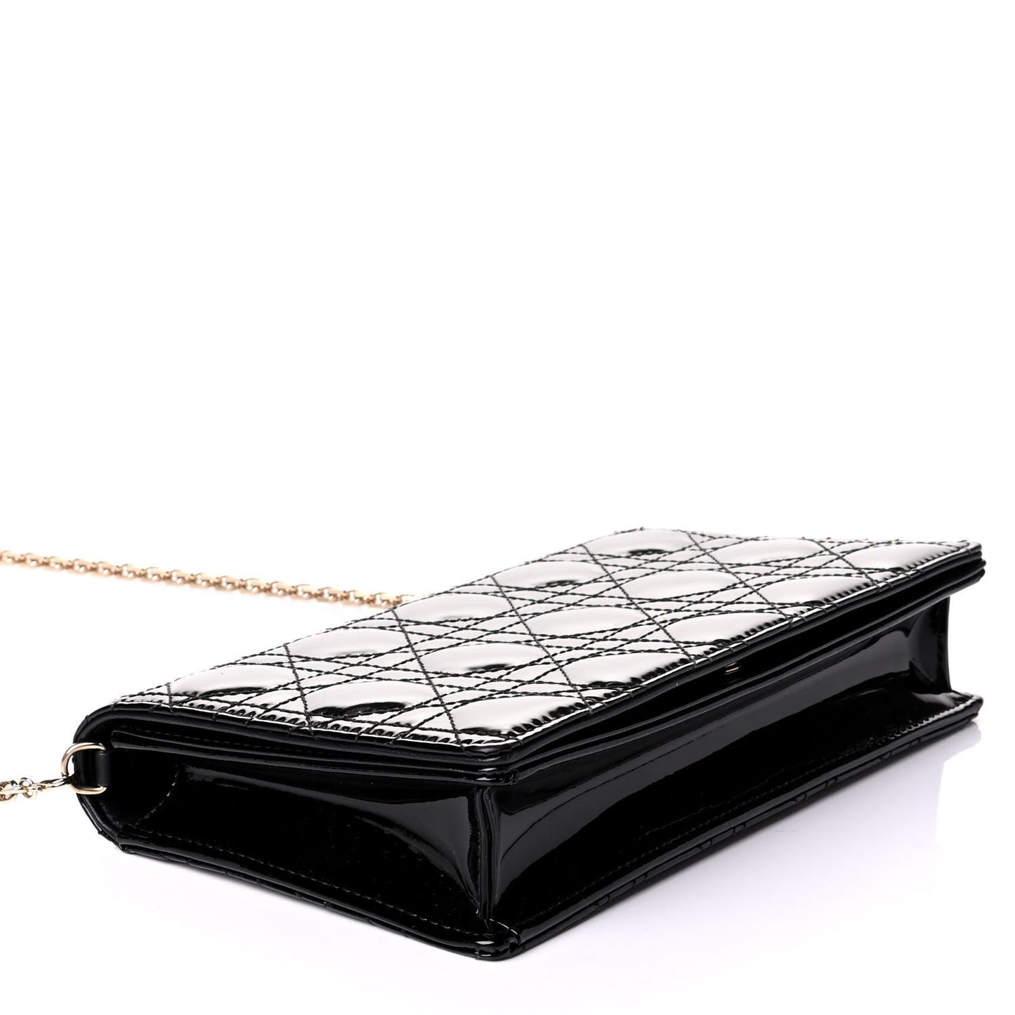 Patent Cannage Lady Dior Clutch Black