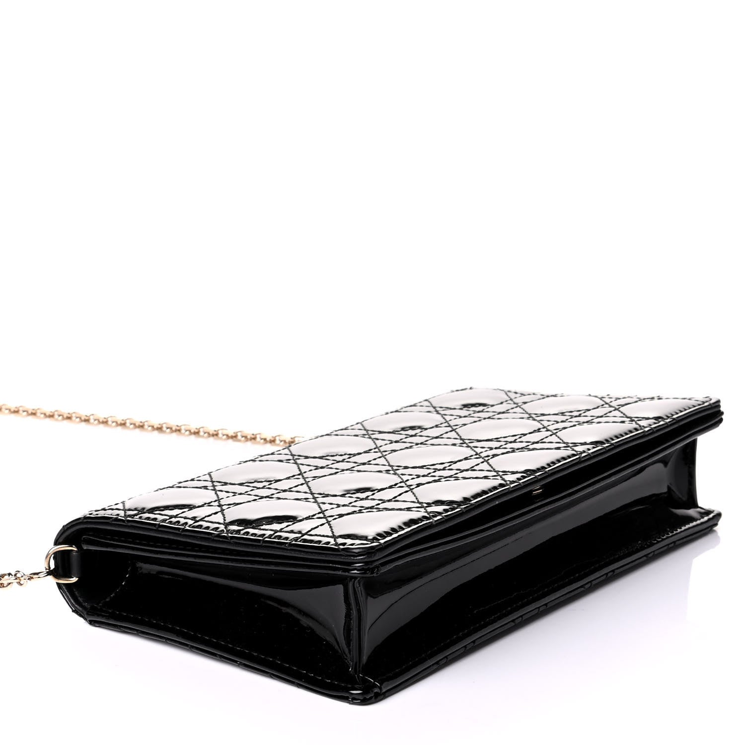 Christian Dior Patent Cannage Lady Dior Clutch Black 3 of 7