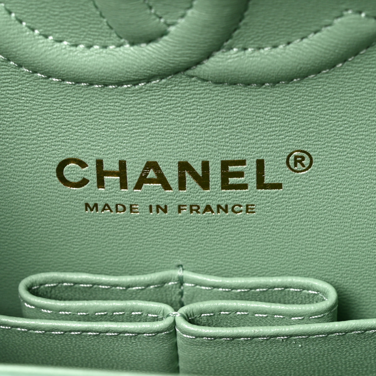 Chanel Caviar Quilted Small Double Flap Light Green 6 of 10
