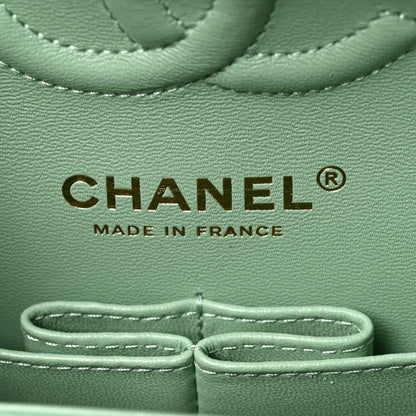 Chanel Caviar Quilted Small Double Flap Light Green 6 of 10