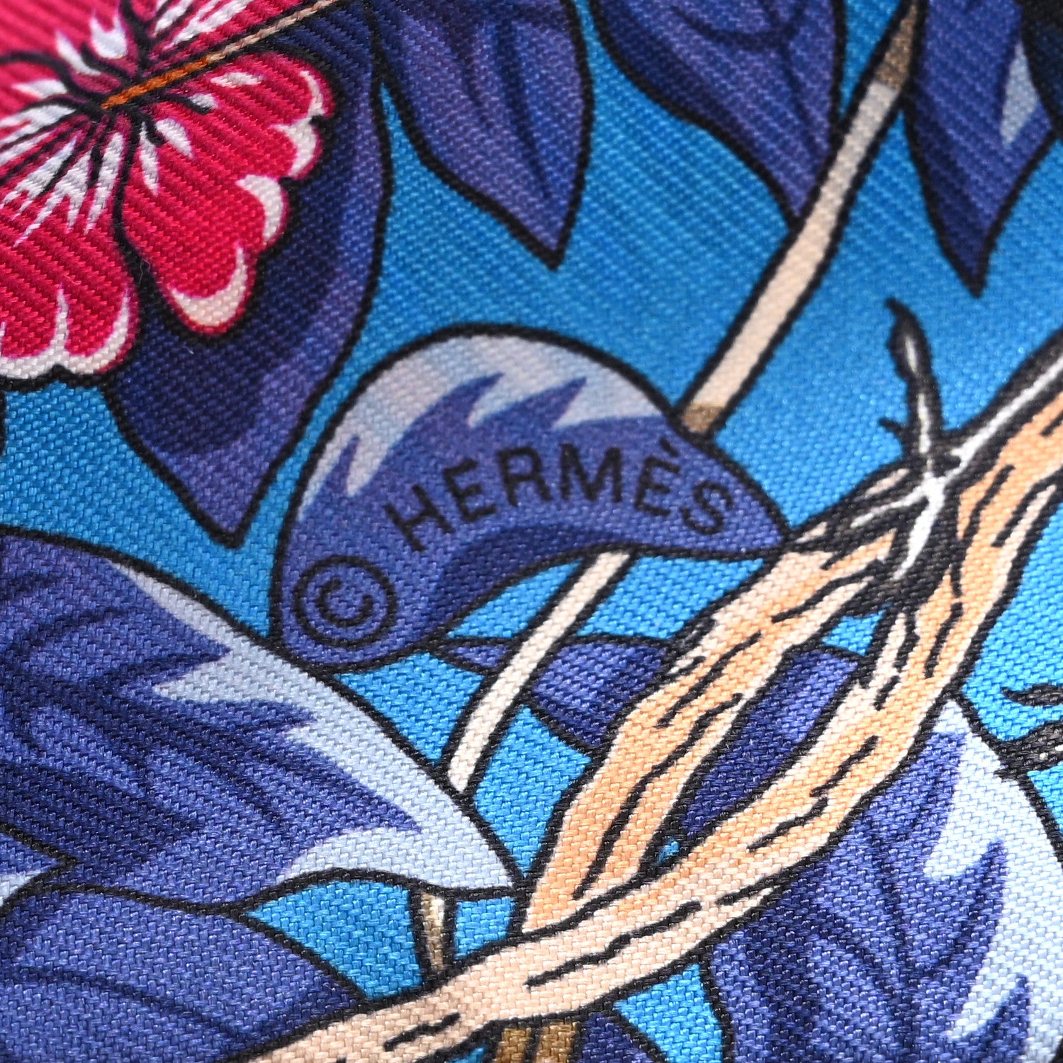 Hermes Silk Jungle Love Love Twilly Bleu Gitane Gris Bleuete 4 of 5