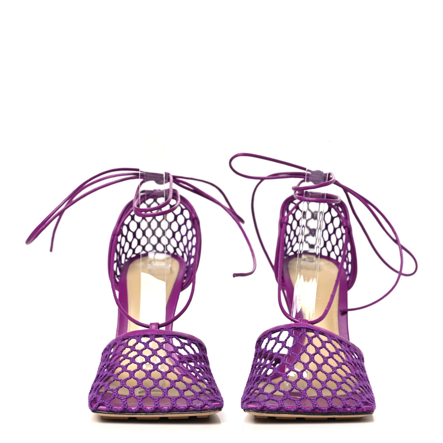 Mesh Nappa Stretch Ankle Tie 90mm Sandals 39.5 Venom