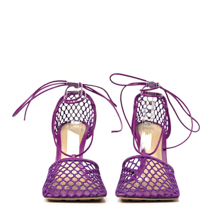 Bottega Veneta Mesh Nappa Stretch Ankle Tie 90mm Sandals 39.5 Venom 2 of 9