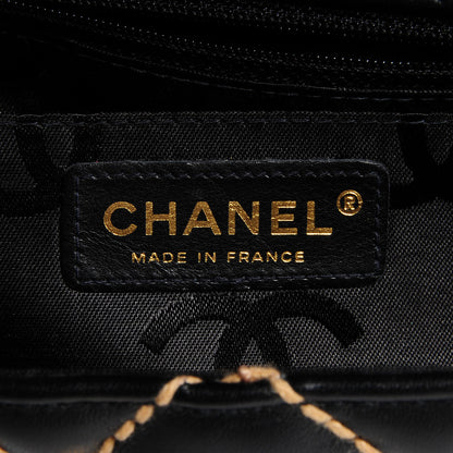 Chanel Leather Wild Stitch Kelly Flap Bag Black 7 of 8