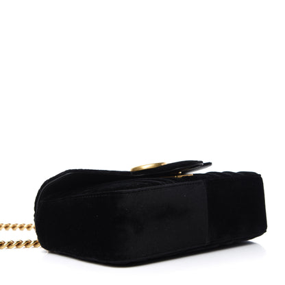 Gucci Velvet Matelasse Mini GG Marmont Shoulder Bag Black 5 of 11
