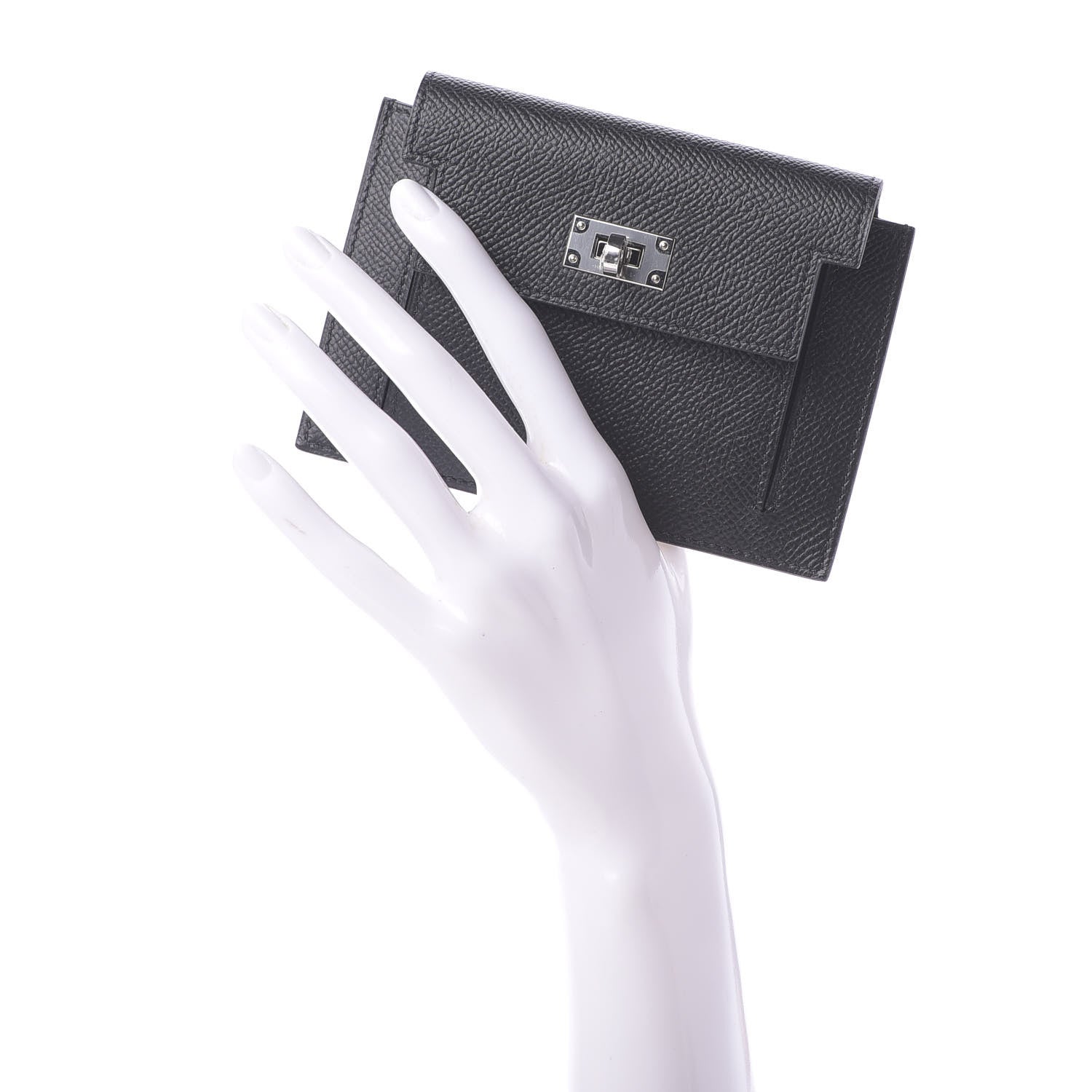 Hermes Epsom Kelly Pocket Compact Wallet Black 2 of 10