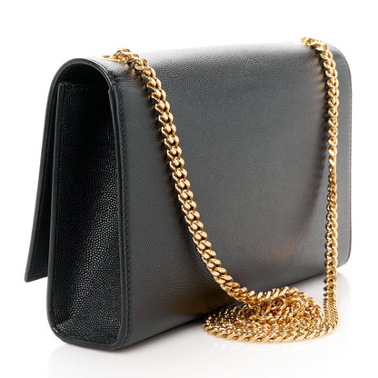 Saint Laurent Grain De Poudre Medium Classic Monogram Kate Satchel Black 3 of 11
