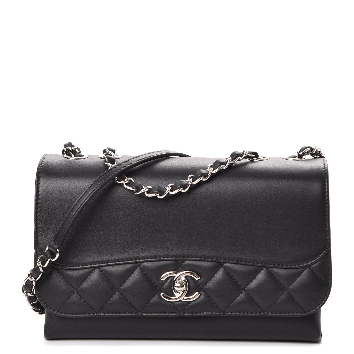 Chanel Calfskin Small Tramezzo Flap Black 1 of 8