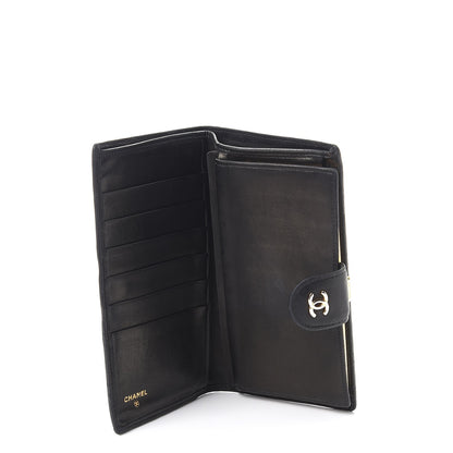 Chanel Lambskin Diamond Stitched French Wallet Black 5 of 13