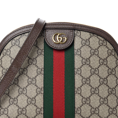 Gucci GG Supreme Monogram Textured Dollar Calfskin Web Small Ophidia Dome Shoulder Bag Beige Ebony New Acero 10 of 10