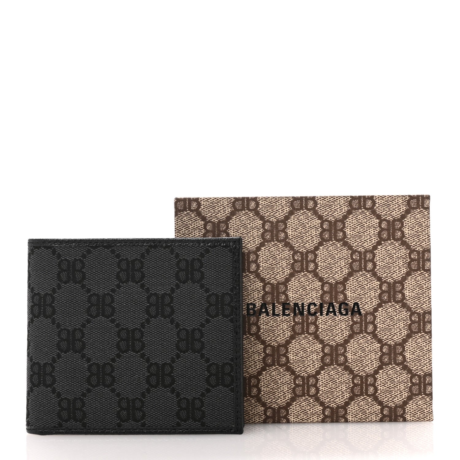 Gucci X BALENCIAGA Canvas BB Monogram Bi-Fold Wallet Black 9 of 9