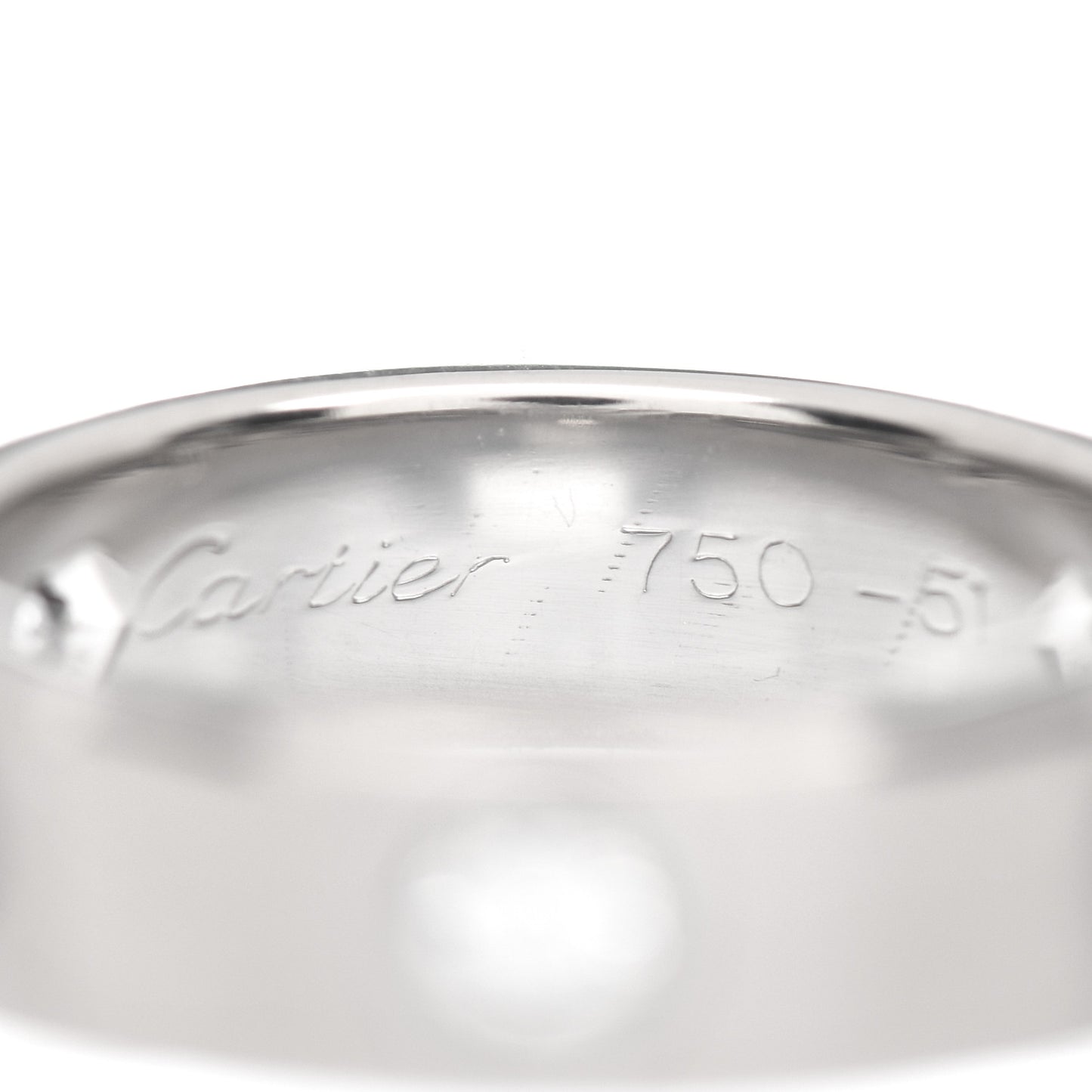 18K White Gold 3 Diamond 5.5mm LOVE Ring 51 5.75