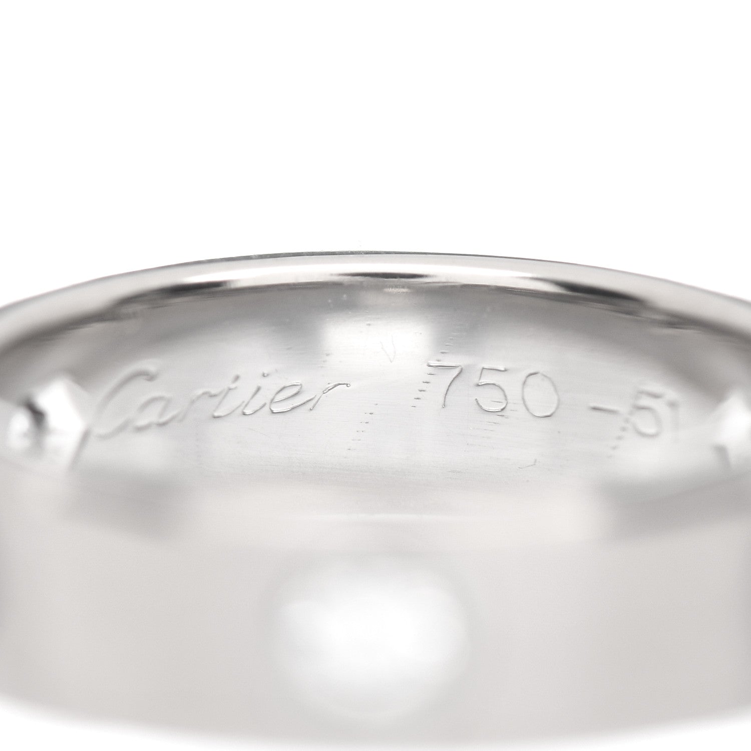 Cartier 18K White Gold 3 Diamond 5.5mm LOVE Ring 51 5.75 4 of 4
