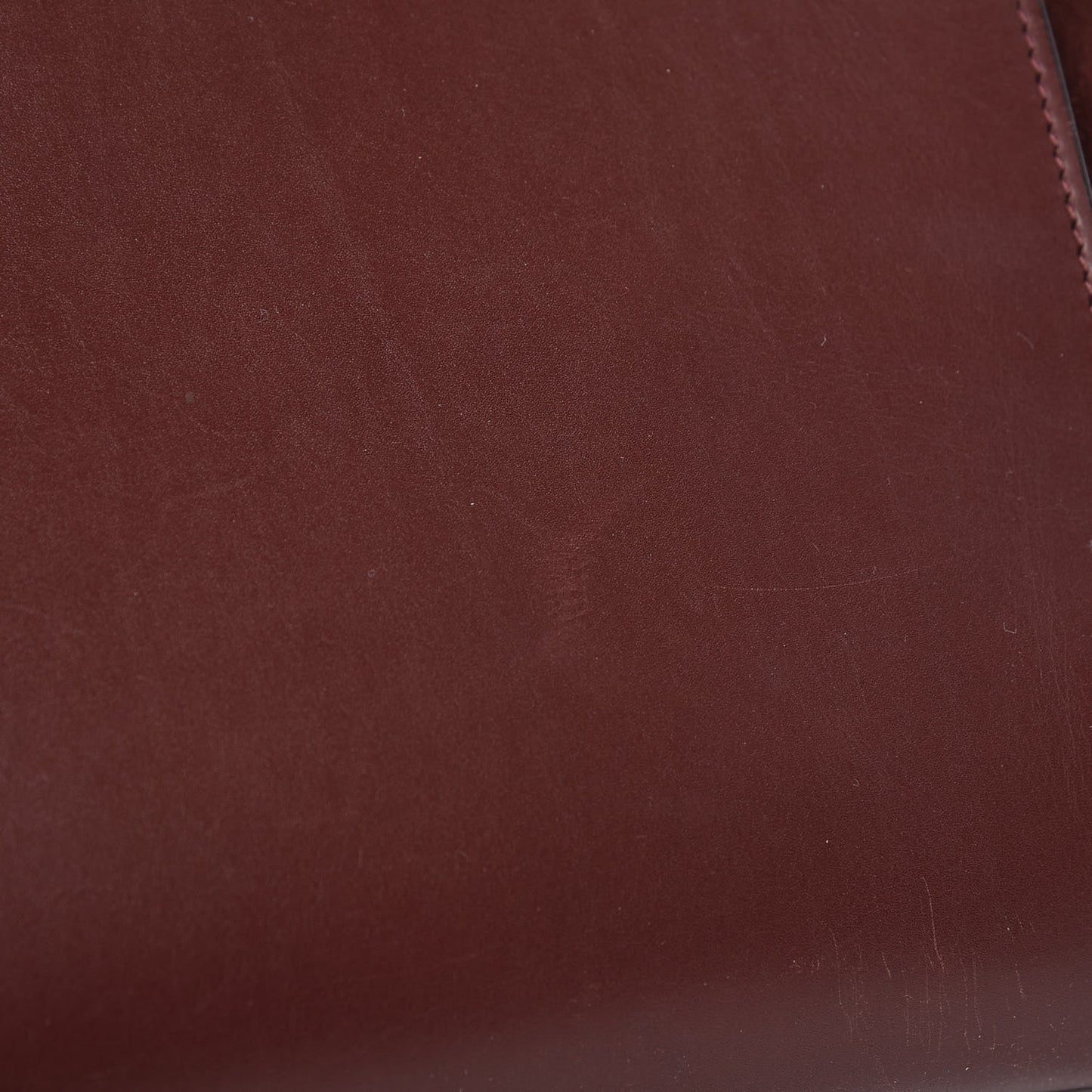 Smooth Calfskin Suede Large Trapeze Burgundy
