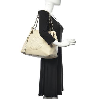 Gucci Pebbled Calfskin Medium Soho Chain Shoulder Bag Off White 2 of 18