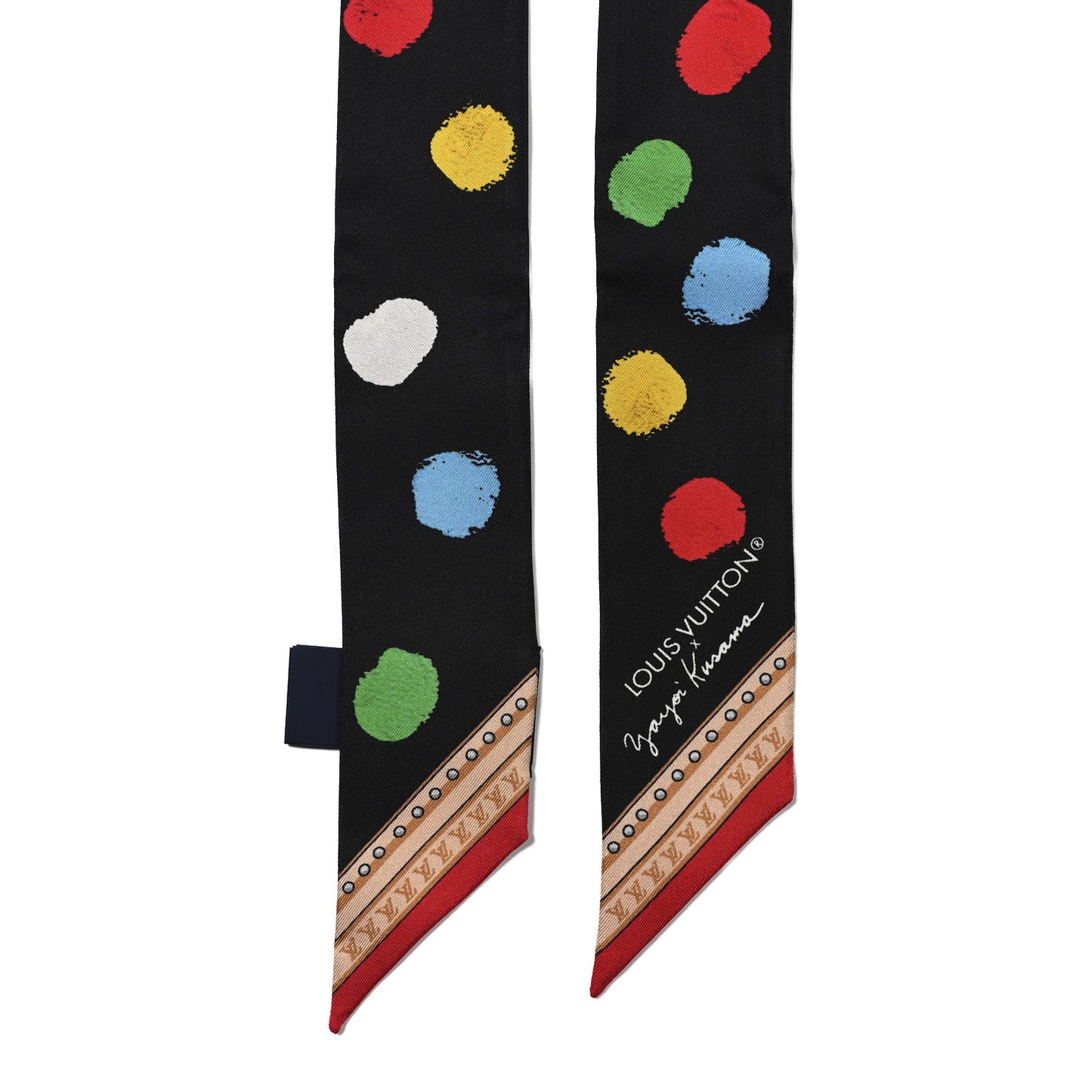 LV x YK Kusama Painted Dots Scarf Black Multicolor