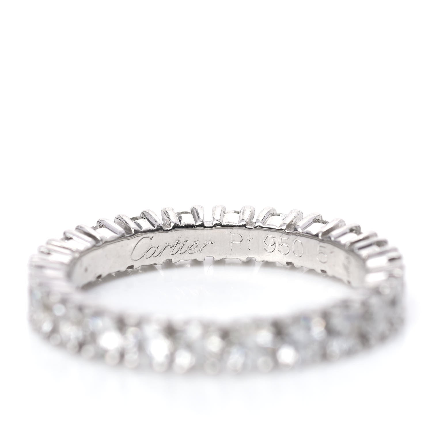 Cartier Platinum Diamond 1.49ct Destinee Wedding Band Ring 51 5.75 4 of 6