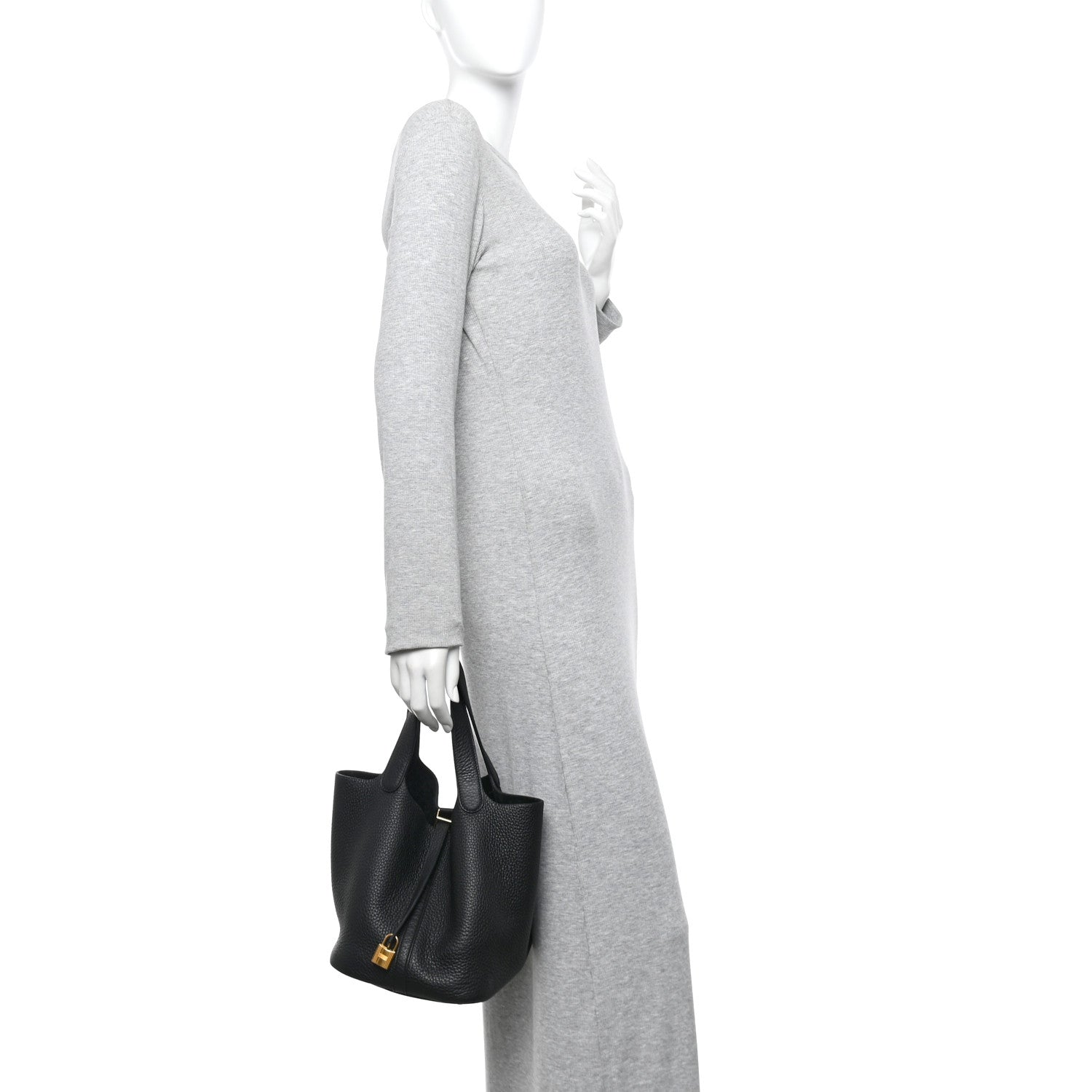 Hermes Taurillon Clemence Picotin Lock 22 MM Black 2 of 13