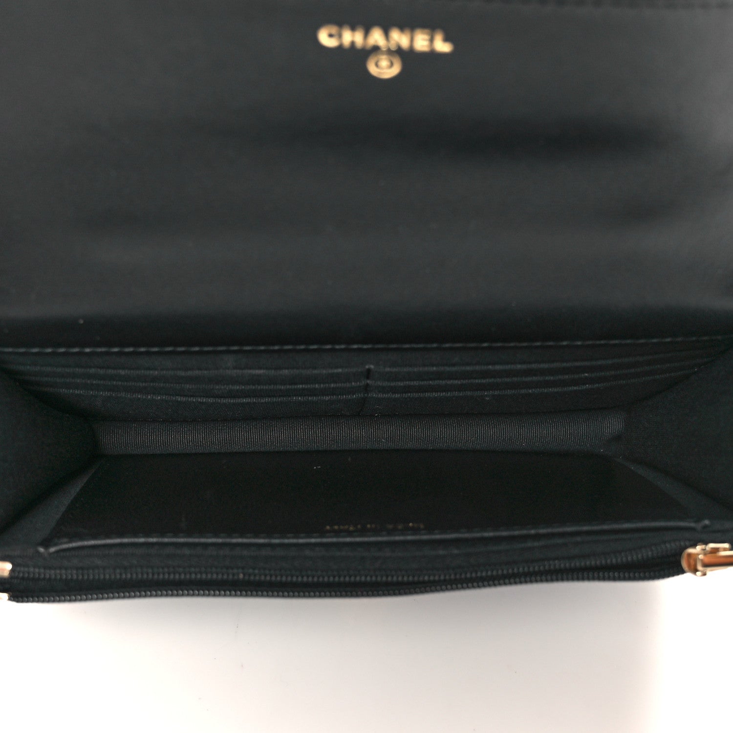Chanel Lambskin Quilted Crystal Pearl Handle Wallet On Chain WOC Black 5 of 14