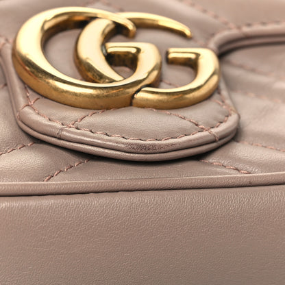 Gucci Calfskin Matelasse Super Mini GG Marmont Shoulder Bag Porcelain Rose 12 of 12