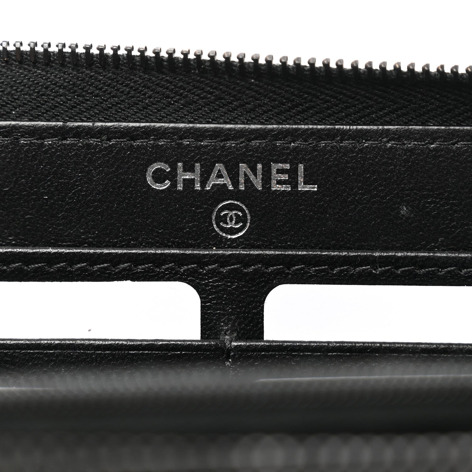 Chanel Lambskin Quilted Large Gusset Zip Around Wallet So Black 7 of 13