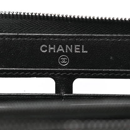 Chanel Lambskin Quilted Large Gusset Zip Around Wallet So Black 7 of 13