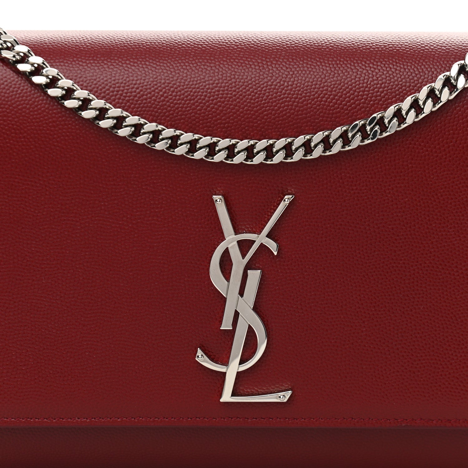 Saint Laurent Grain De Poudre Medium Monogram Kate Satchel Dark Red 12 of 12