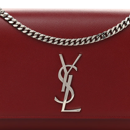 Saint Laurent Grain De Poudre Medium Monogram Kate Satchel Dark Red 12 of 12
