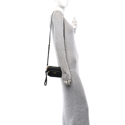 Prada Tessuto Nylon Saffiano Convertible Crossbody Wristlet Black 2 of 9