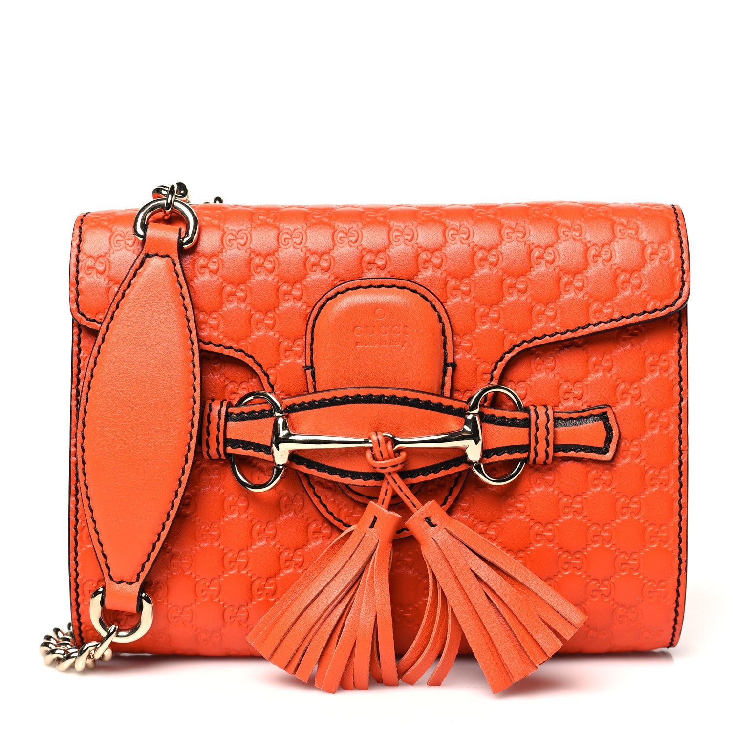 Gucci Soft Microguccissima Mini Emily Chain Shoulder Bag Sun Orange 1 of 10