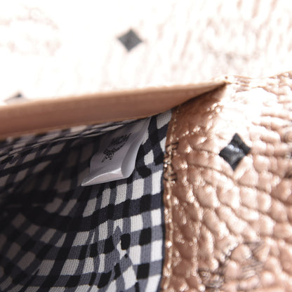 MCM Metallic Visetos Medium Anya Shopper Tote Champagne Gold 11 of 16