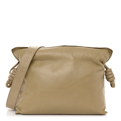 Loewe Shiny Nappa Lambskin Puffer Flamenco Knot Clutch Clay Green 1 of 9