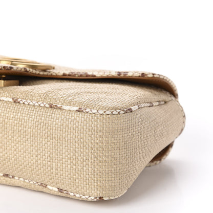 Gucci Raffia Elaphe Matelasse Small GG Marmont Shoulder Bag Natural Cream Brown 7 of 10