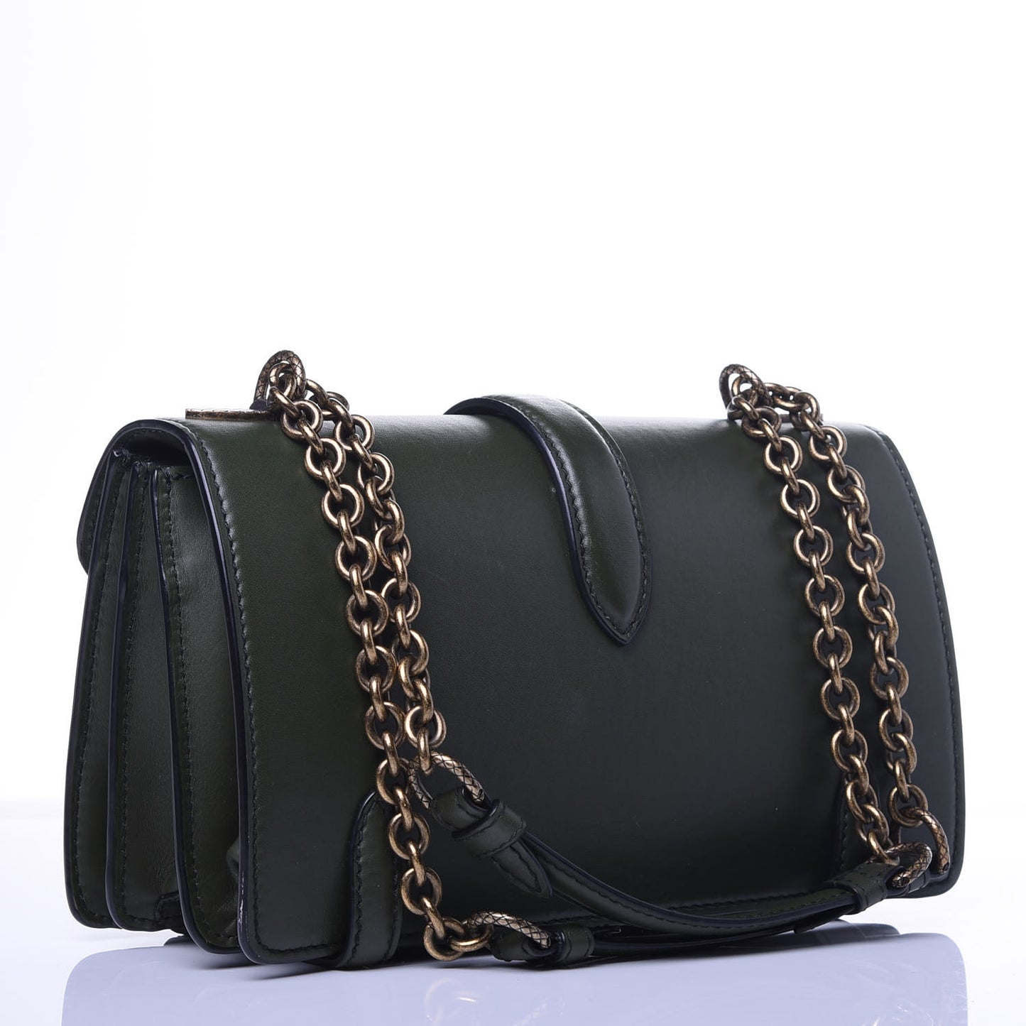 French Calf City Knot Bag Moss