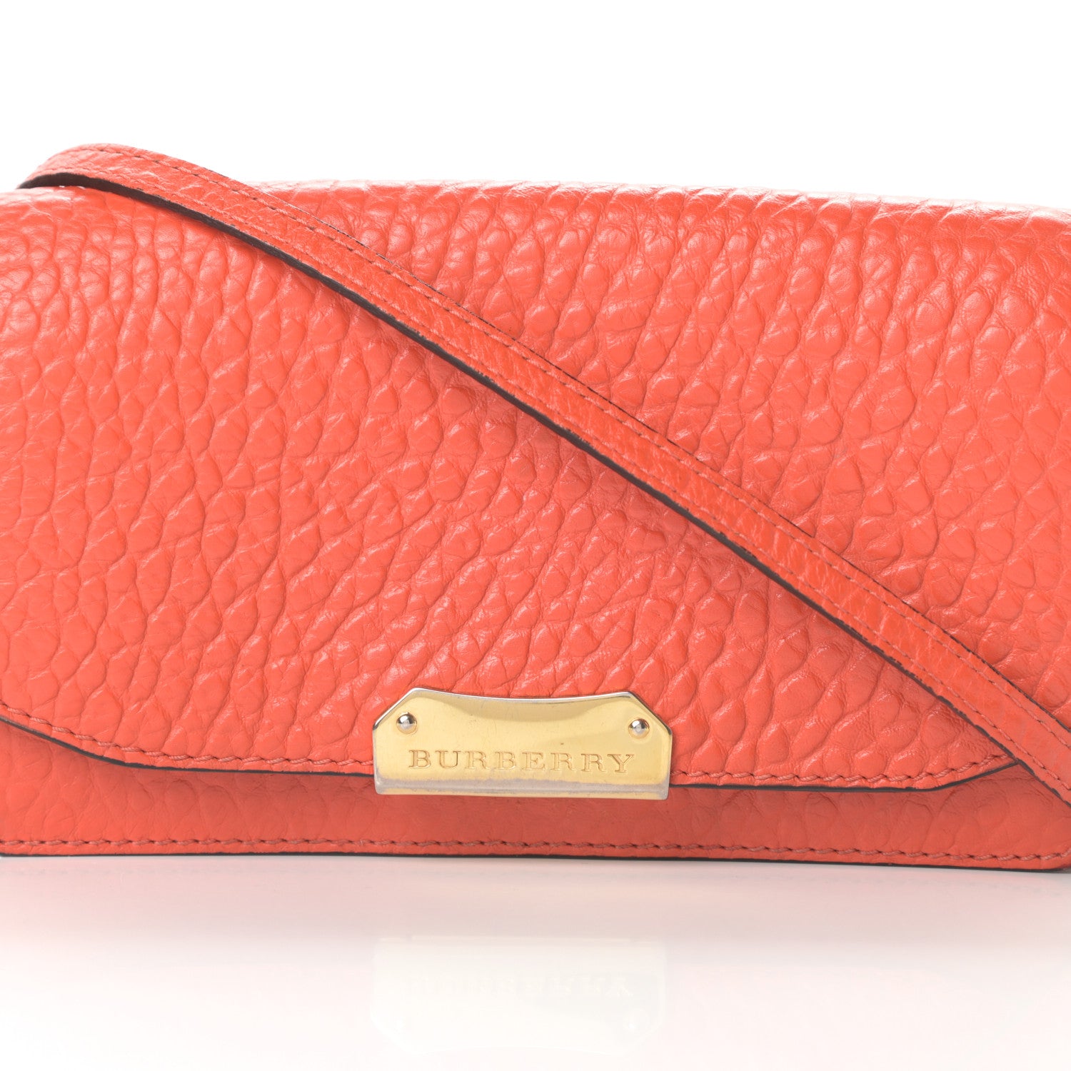 Burberry Signature Grain Small Madison Chain Clutch Orange 9 of 17