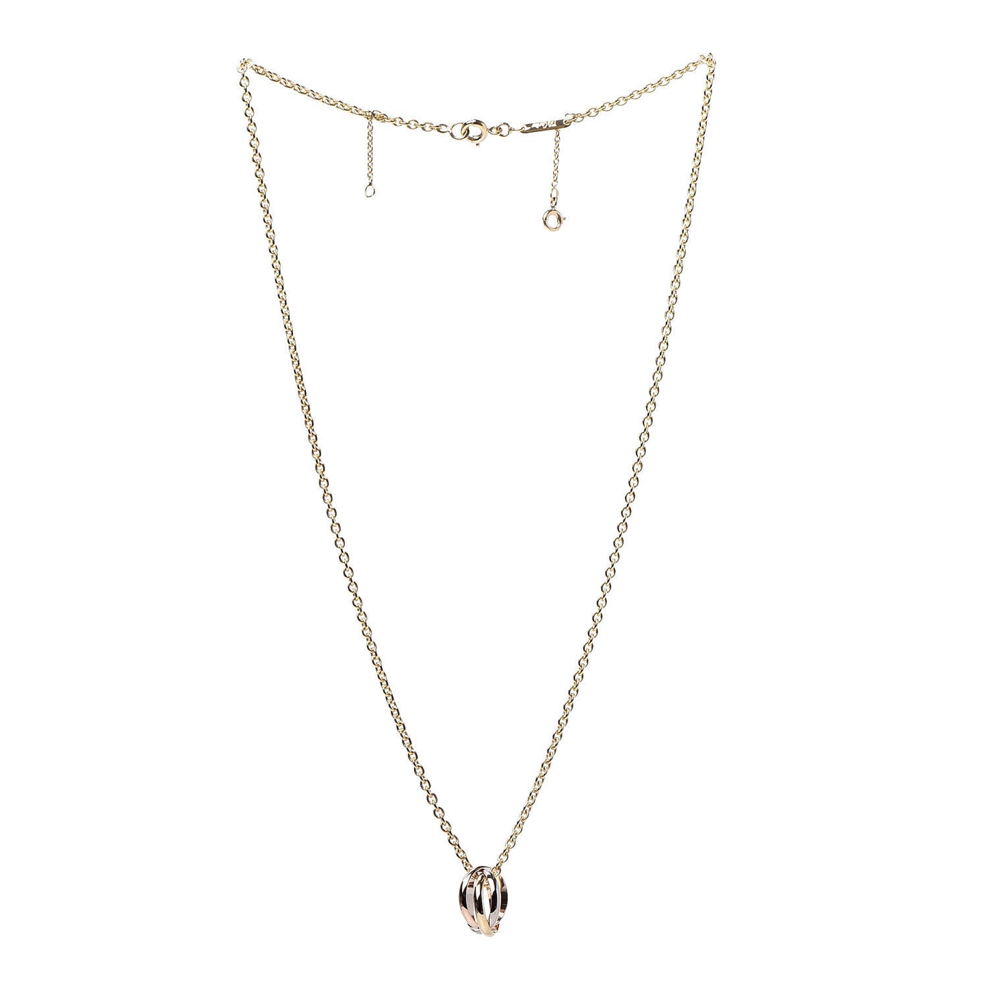18K Pink Yellow White Gold Trinity Pendant Necklace