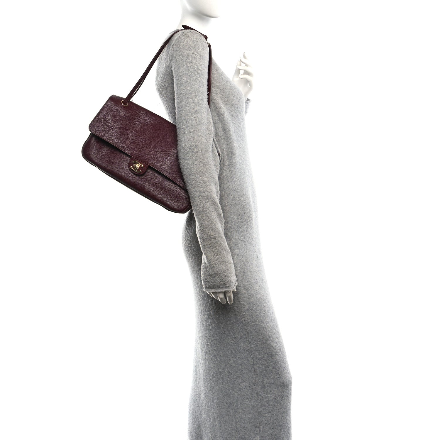 Chanel Grained Calfskin Small Souplissimo Maxi Flap Burgundy 2 of 10