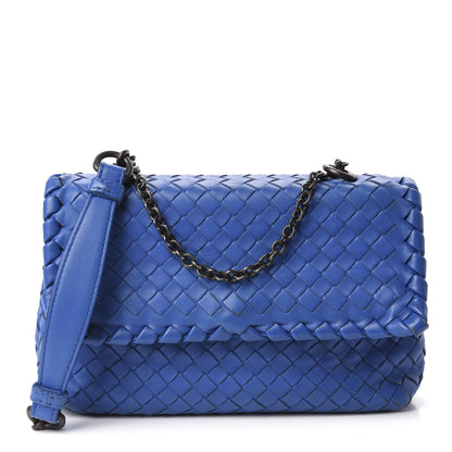 Bottega Veneta Nappa Intrecciato Baby Olimpia Shoulder Bag Signal Blue 1 of 12