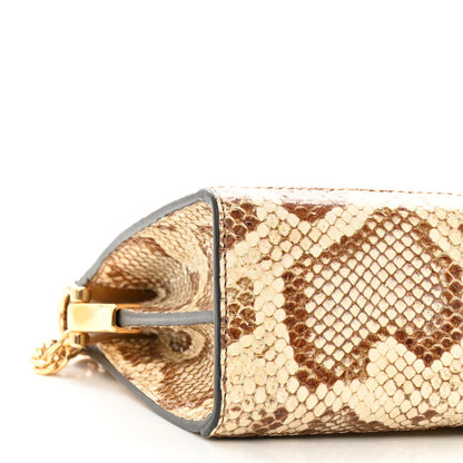 Gucci Raffia Elaphe GG Small Ophidia Chain Shoulder Bag Natural Cream Brown 9 of 10