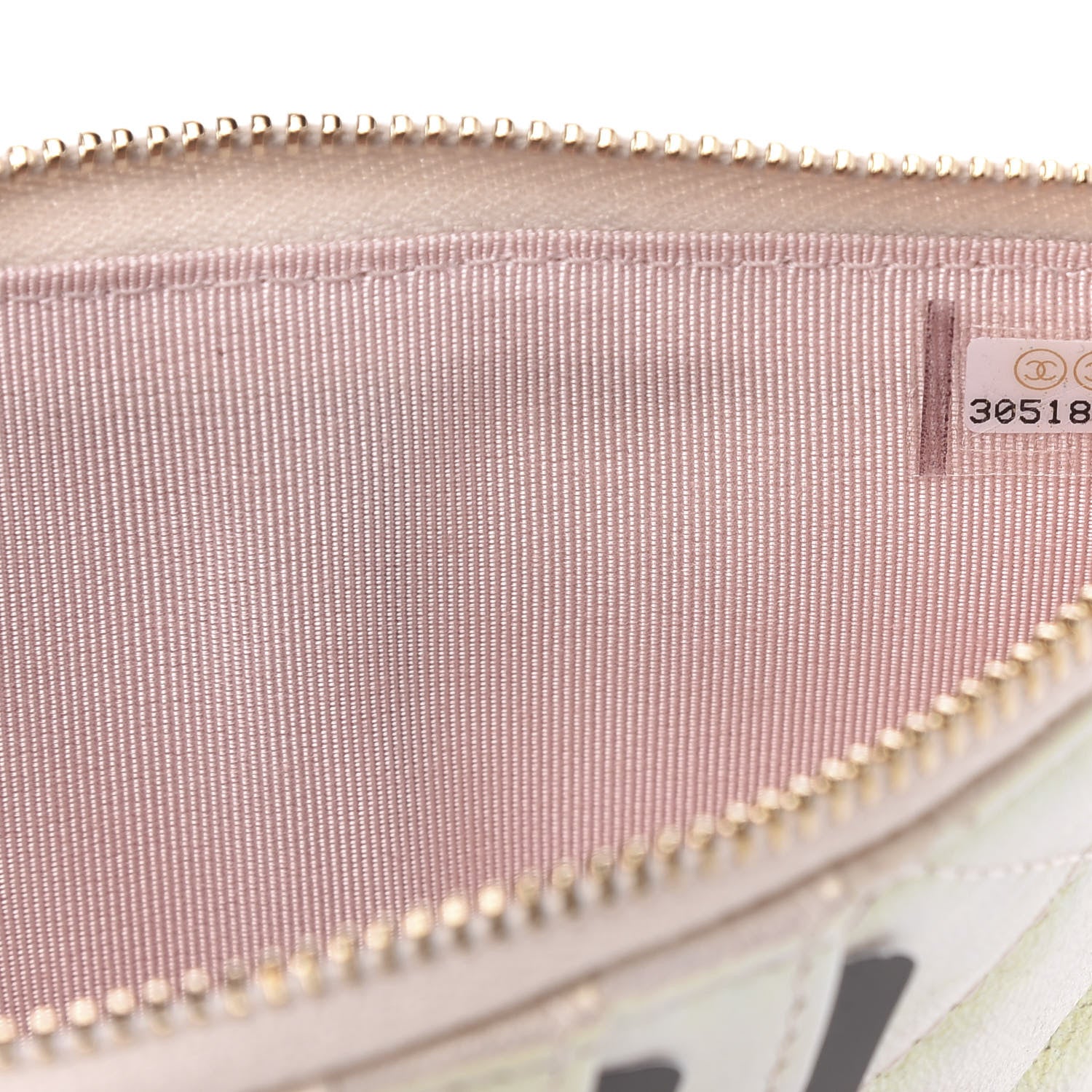 Chanel Iridescent Lambskin Quilted Classic Flat Wallet Pouch Ivory 7 of 8