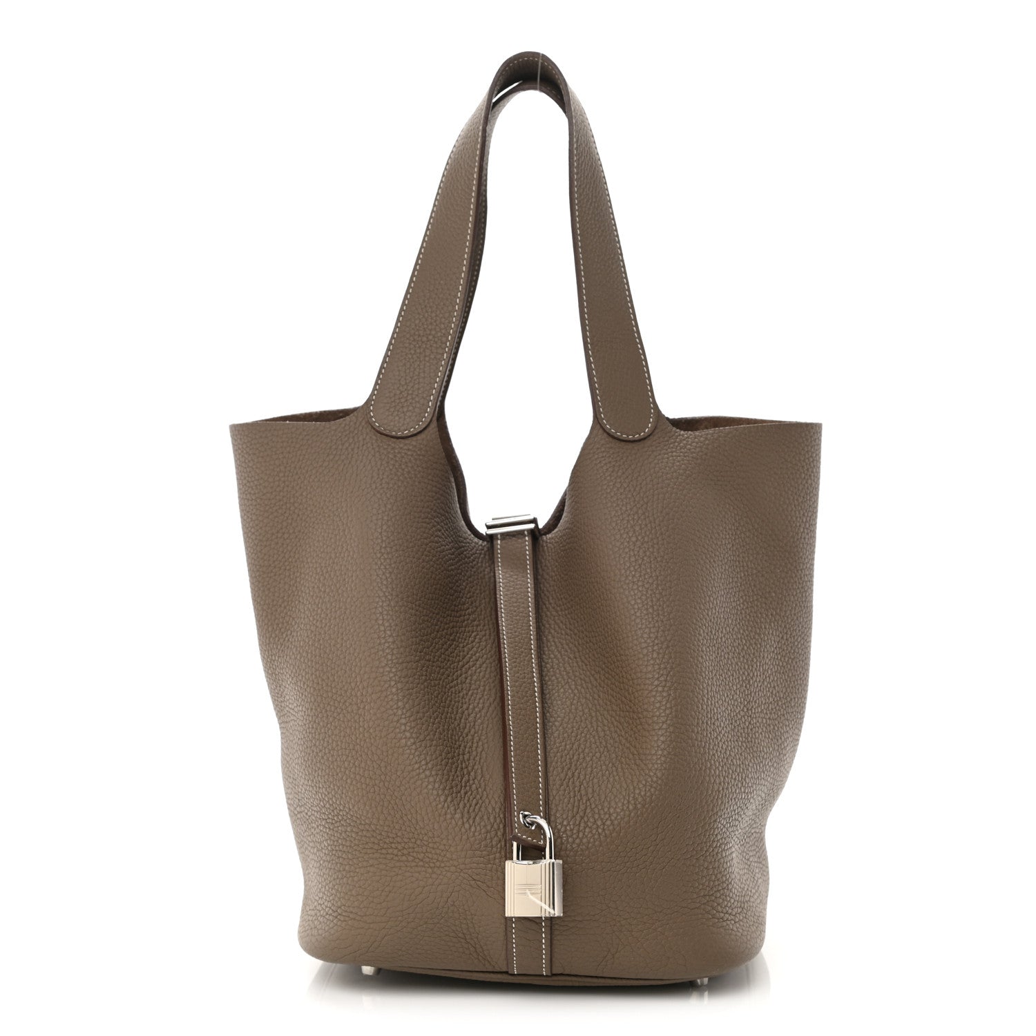 Hermes Taurillon Clemence Picotin Lock 26 GM Etoupe 1 of 11