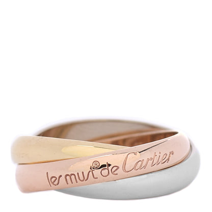 Cartier 18K Pink Yellow White Gold Classic Les Must De Cartier Trinity Ring 55 7.25 1 of 5