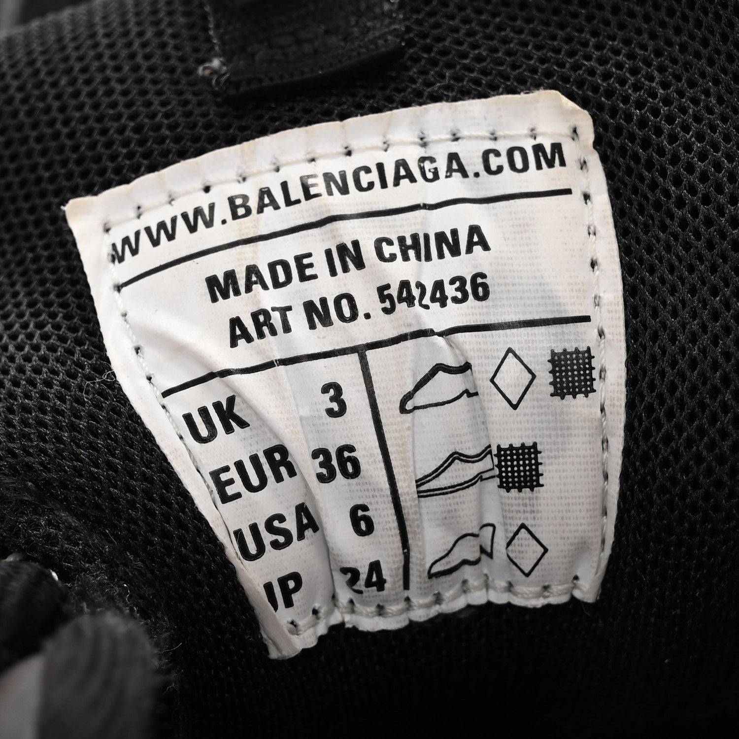 Balenciaga Rubber Mesh Fabric Womens Track Sneakers 36 Black 6 of 8