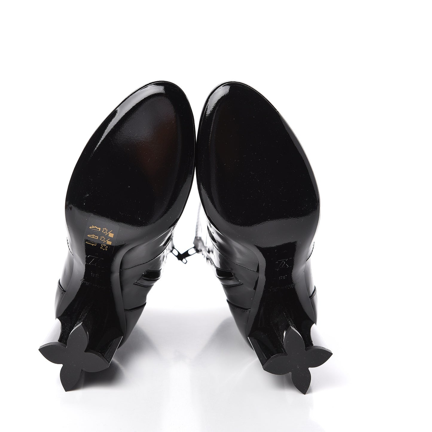 Patent Silhouette Ankle Boots 38 Black