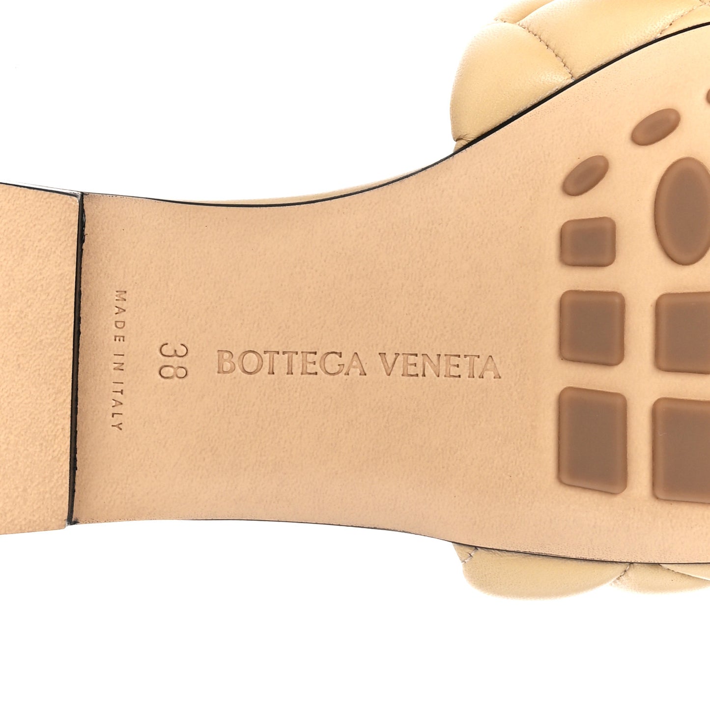 Nappa Matelasse Padded Flat Sandals 38 Cane Sugar