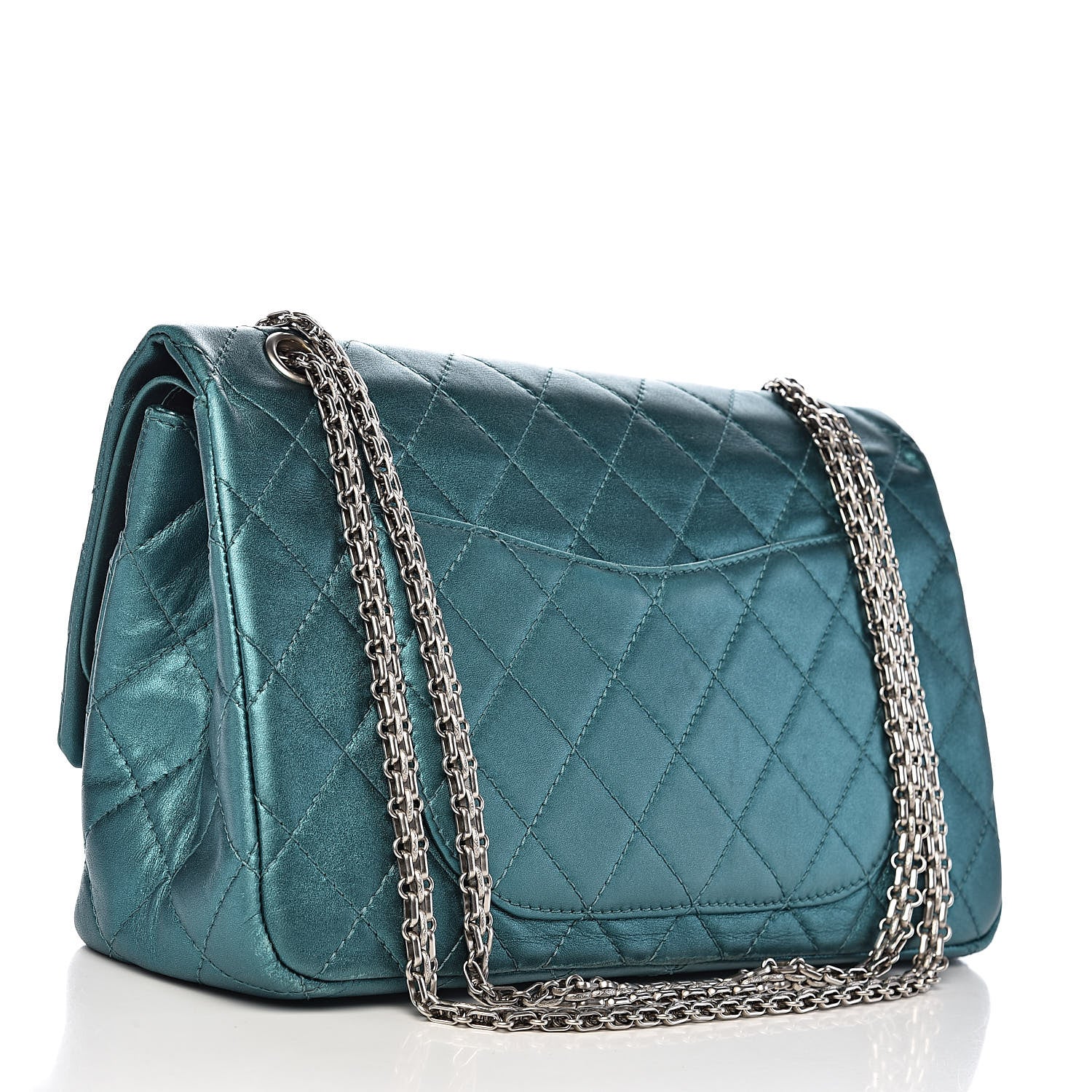 Chanel Metallic Calfskin Quilted 2.55 Reissue 227 Flap Turquoise 3 of 17