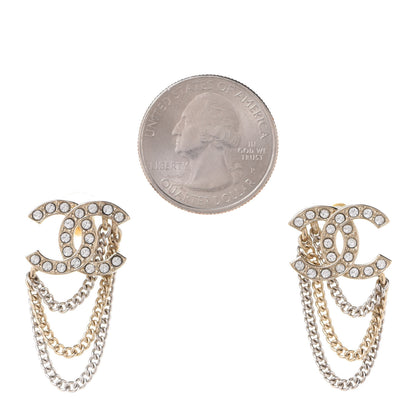 Chanel Crystal CC Earrings Gold 2 of 5
